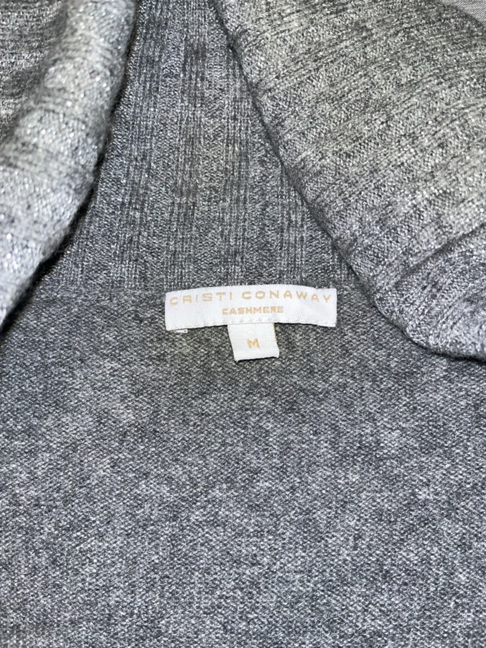 Women's Open-Front Gray Shawl Collar Cardigan Sweater - Picture 8 of 9